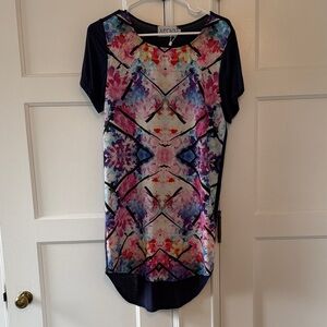 Xenia Boutique Black Top with White Label Detail